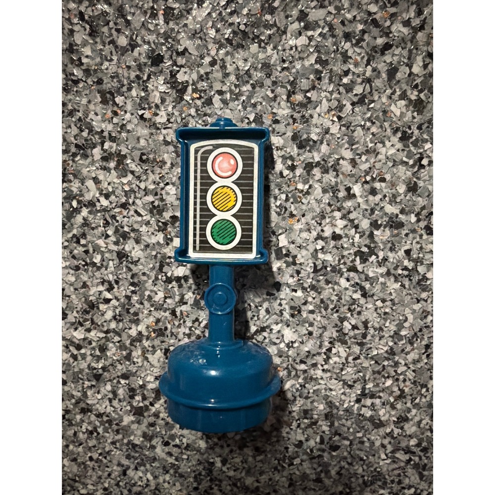 Vintage Fisher Price Little People Blue Traffic Light Stop Sign Toy Accessory